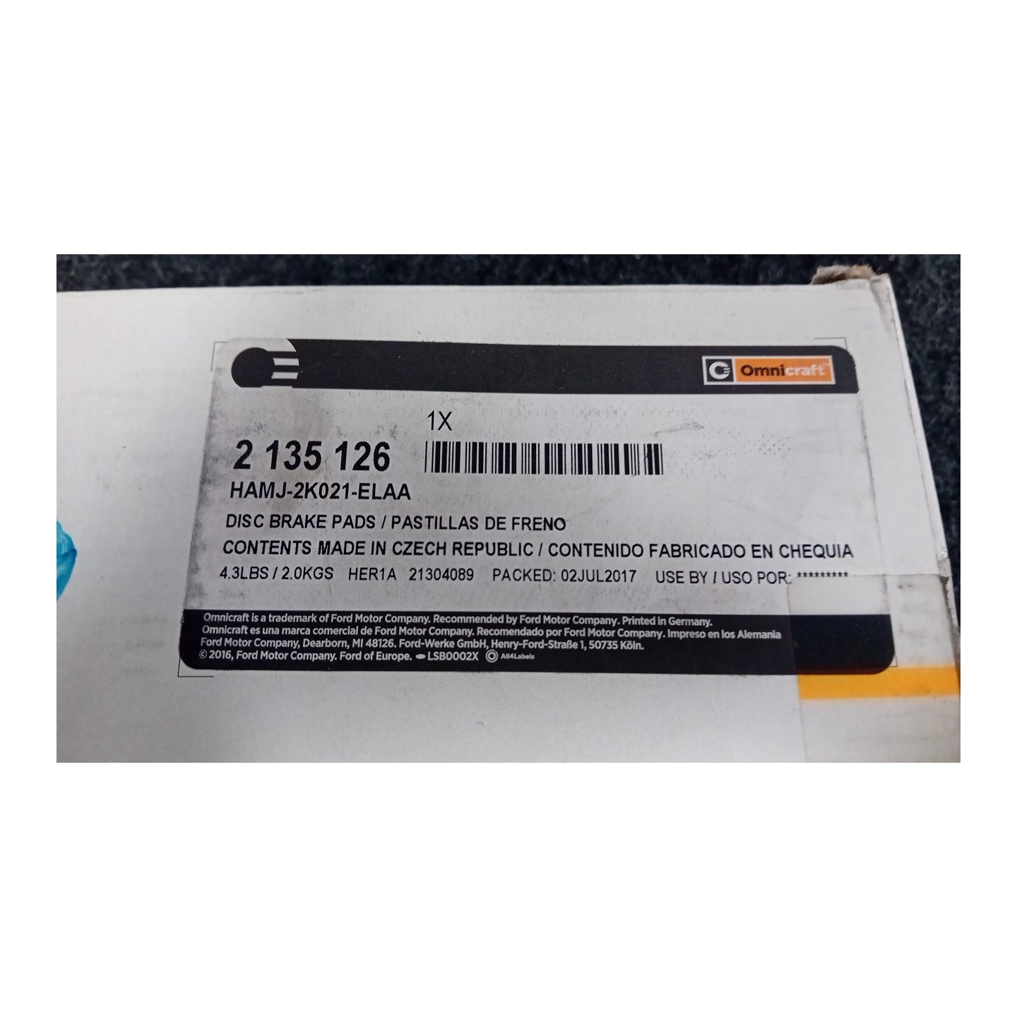 SERIE PASTIGLIE FRENI ANT. 167 RENAULT LAGUNA 2A SERIE (03/01-09/07)  7701209810
