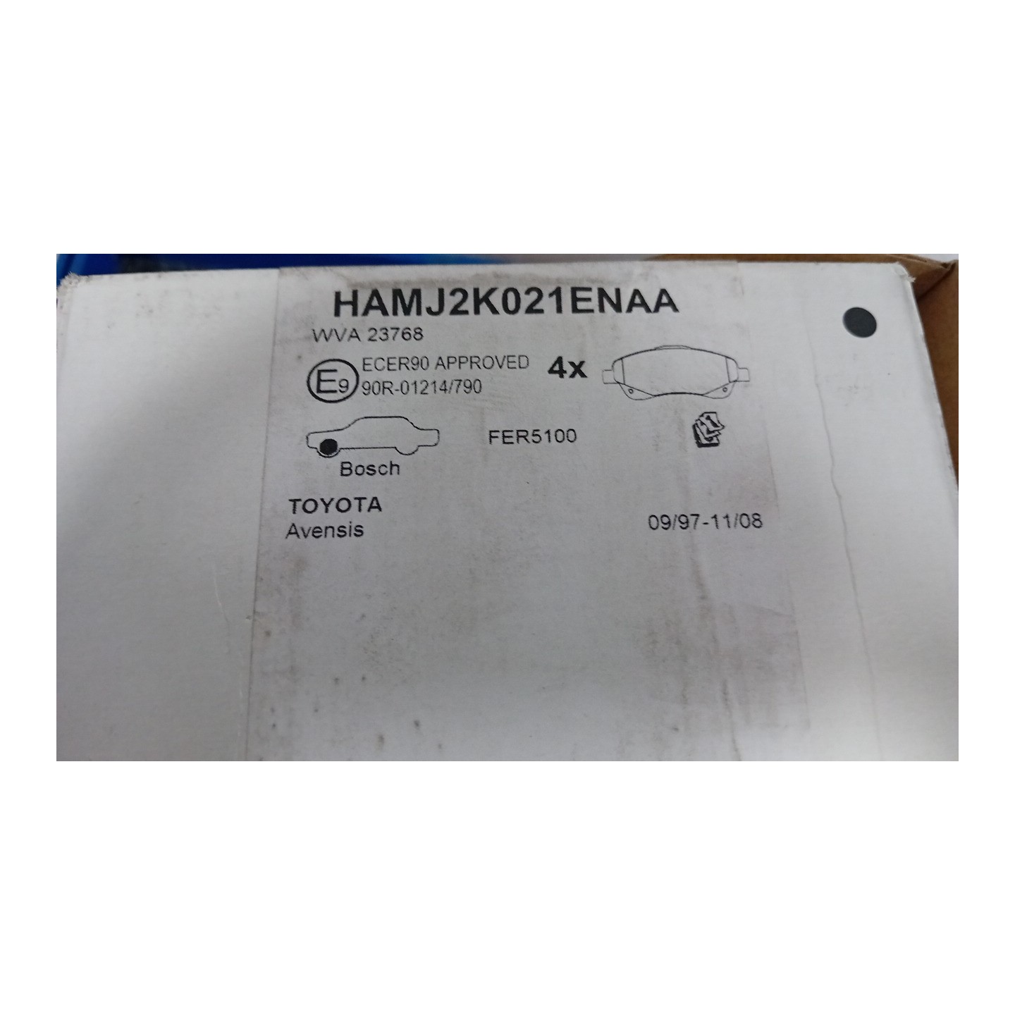 SERIE PASTIGLIE FRENI ANT. 187 TOYOTA AVENSIS (04/03-04/09)  0446505221