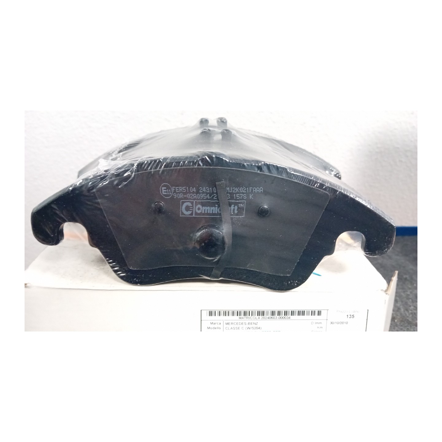 SERIE PASTIGLIE FRENI ANT. 034 MERCEDES-BENZ CLASSE C (W/S204) (01/07-04/11  A0074207520