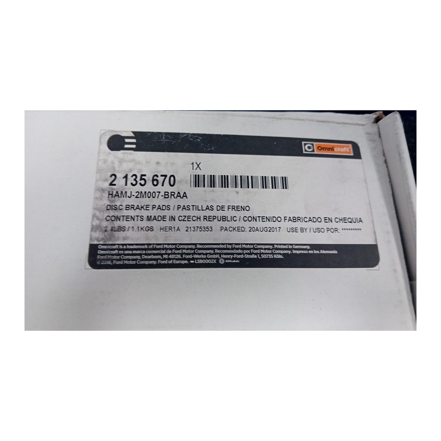 SERIE PASTIGLIE FRENI POST. CERCHI 1 037 CHEVROLET (DAEWOO) CRUZE SW (J308) (07/12-06/15)  13411383