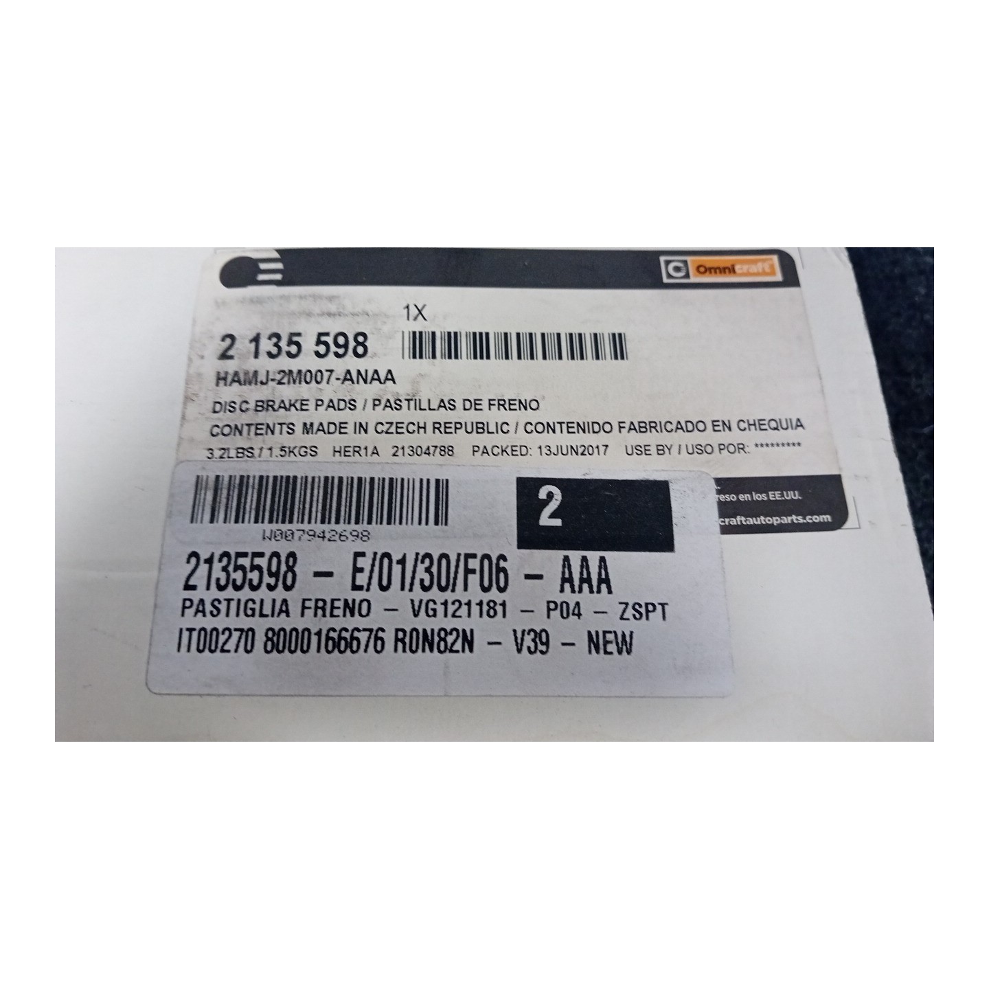 SERIE PASTIGLIE FRENI POST. P/DISCO 044 AUDI SQ5 (8R) (02/13-05/17)  8K0698451F