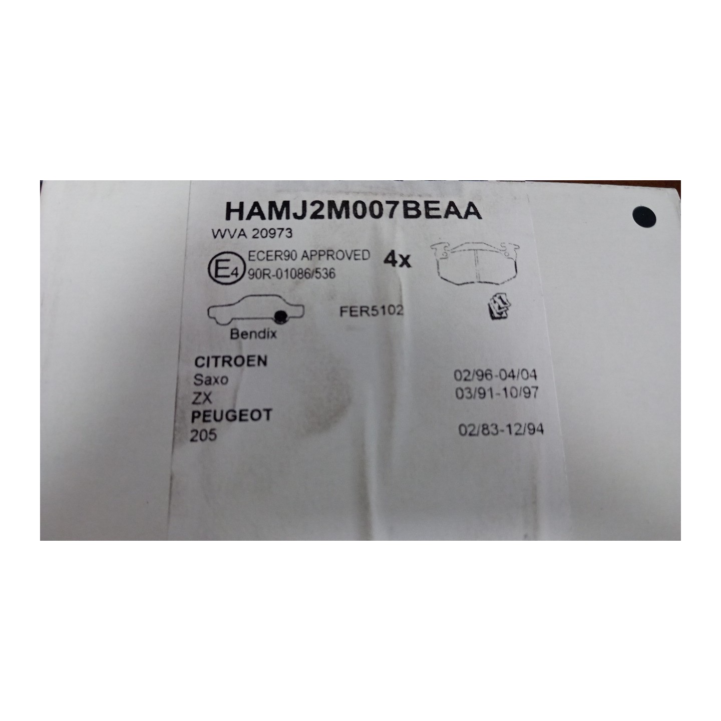SERIE PASTIGLIE FRENI POST. 153 CITROEN SAXO (03/96-08/99)  425490