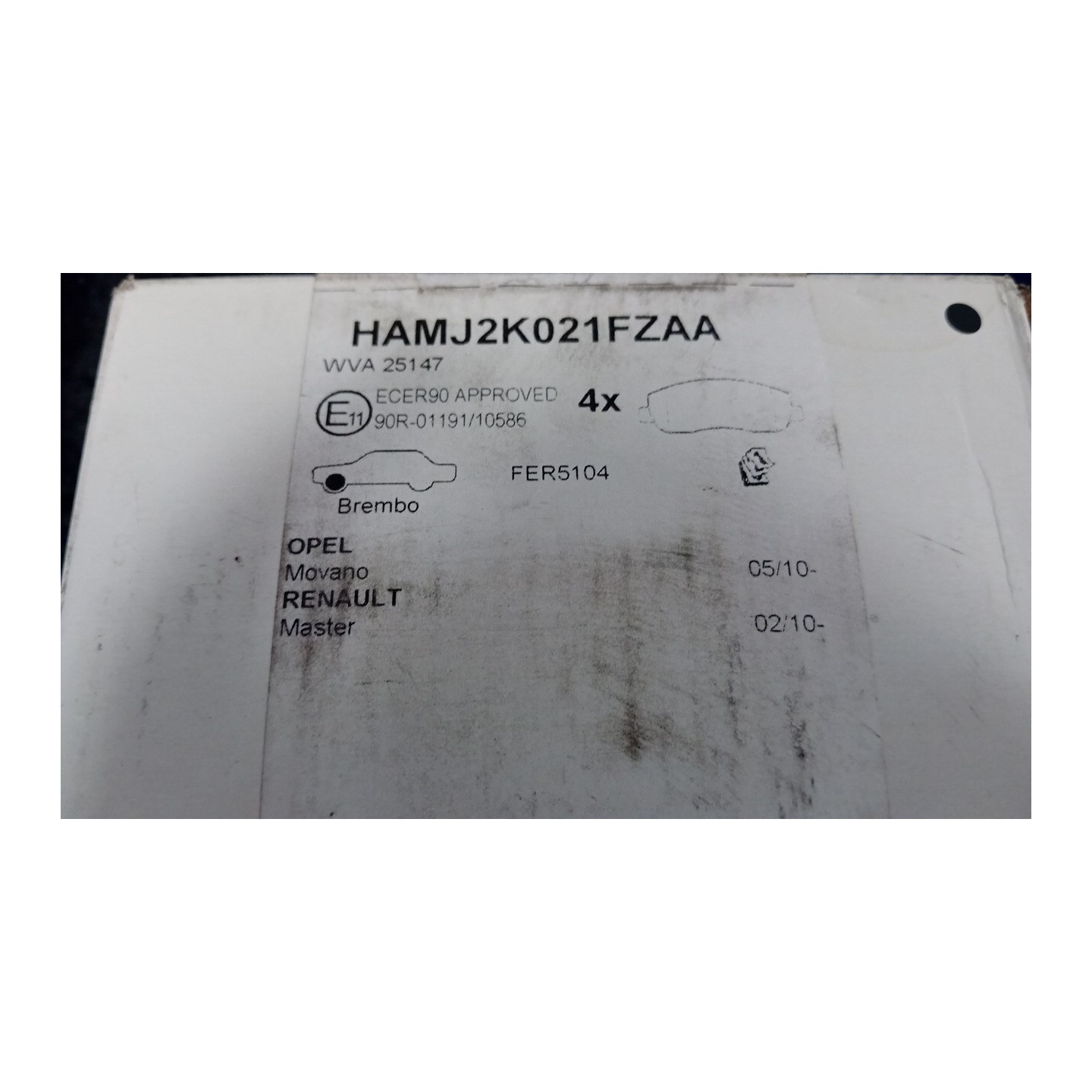 SERIE PASTIGLIE FRENI ANT. 042 RENAULT MASTER FRG (07/14-12/20)  410601061R
