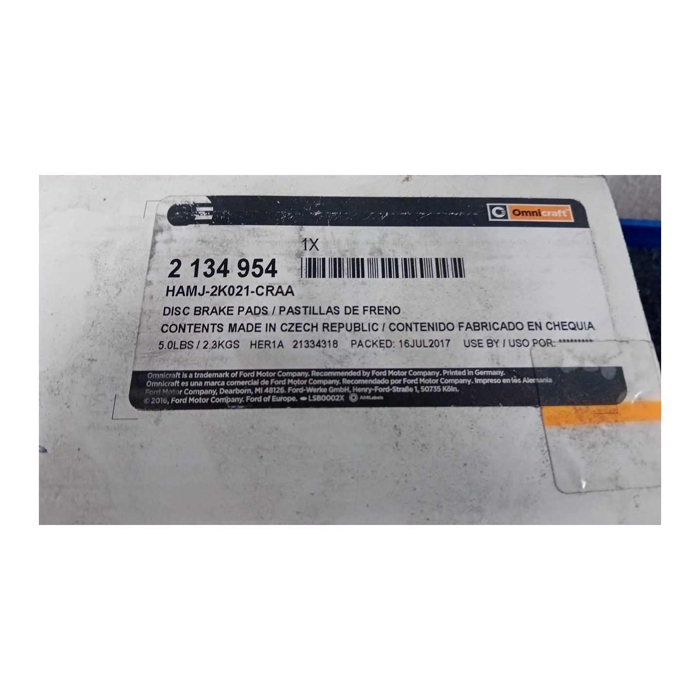 SERIE PASTIGLIE FRENI ANT. 049 VOLKSWAGEN SHARAN (7M) (04/00-)  7M3698151B