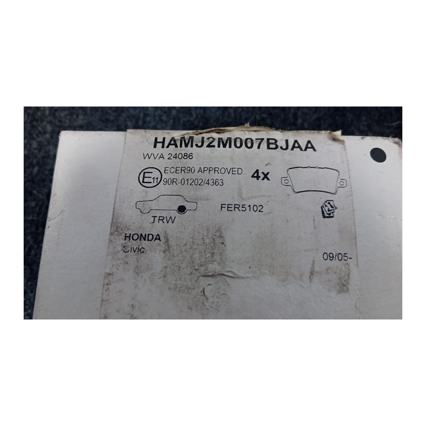 SERIE PASTIGLIE FRENI POST. 051 HONDA CIVIC 8A SERIE (12/05-)  43022SMGE01