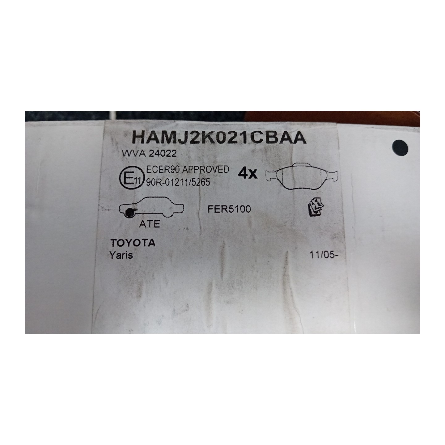 SERIE PASTIGLIE FRENI ANT. OPTIFIT 004 TOYOTA YARIS (07/14-12/17)  04465YZZDS