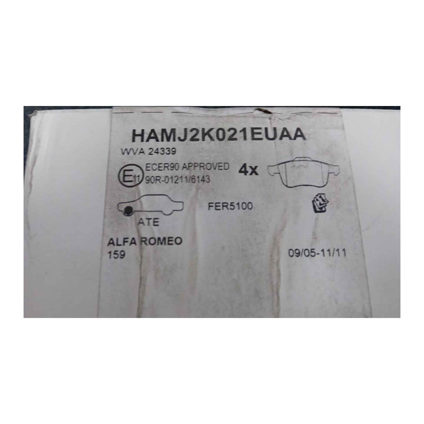 SERIE PASTIGLIE FRENI ANT. 012 ALFA ROMEO 159 (X3/X9) (07/05-06/13)  77364587