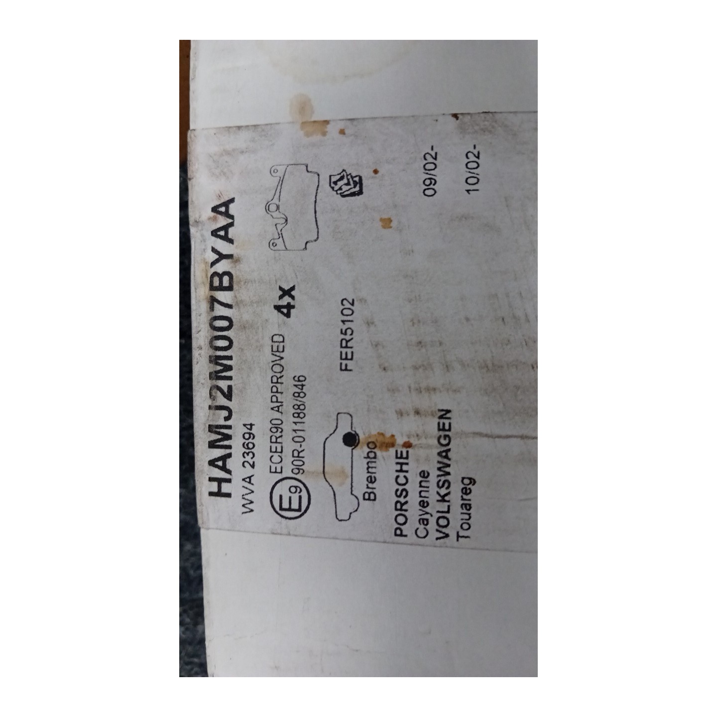 SERIE PASTIGLIE FRENI POST. 05-19POL 016 PORSCHE CAYENNE (08/02-03/07)  95535293950