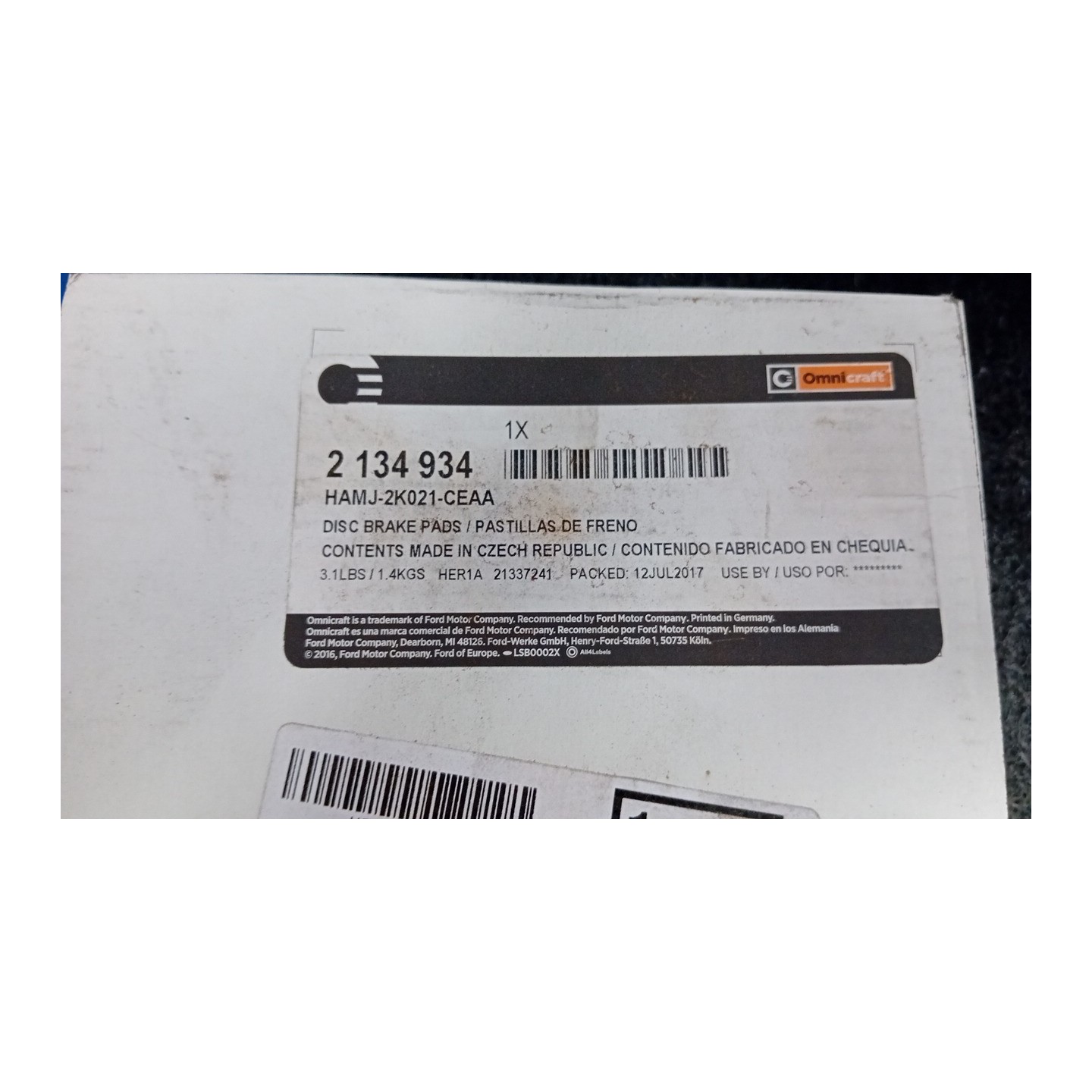 SERIE PASTIGLIE FRENI ANT. 017 CHEVROLET (DAEWOO) KALOS (T200) (01/05-10/08)  96534653