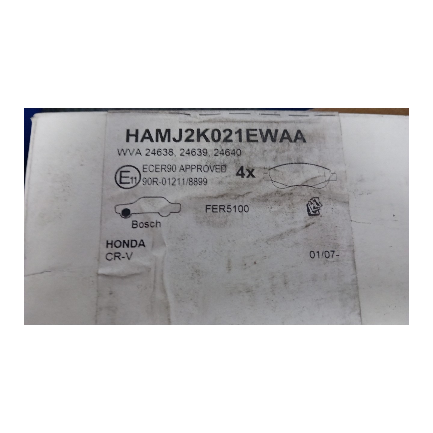 SERIE PASTIGLIE FRENI ANT. 018 HONDA CR-V 4A SERIE (10/12-12/18)  45022T1EG00