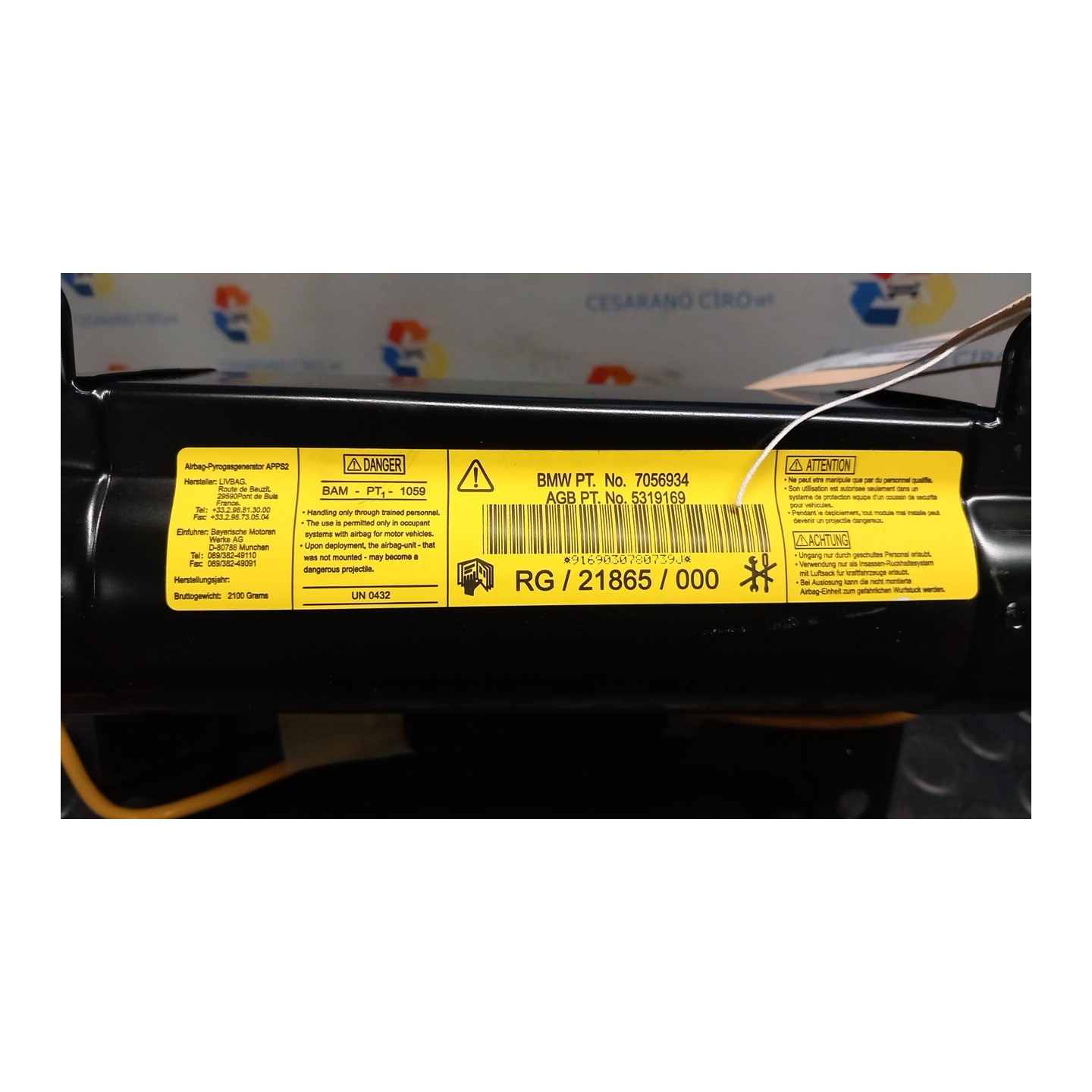 DISPOSITIVO AIRBAG LATO PASSEGGERO 018 MINI MINI (R50/R53) (07/01-07/06) W10B16A 72129115222