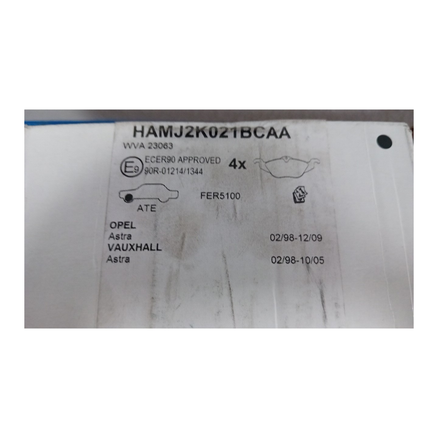 SERIE PASTIGLIE FRENI ANT. 256X24MM 004 OPEL ASTRA (T98) (03/98-09/04)  9195144