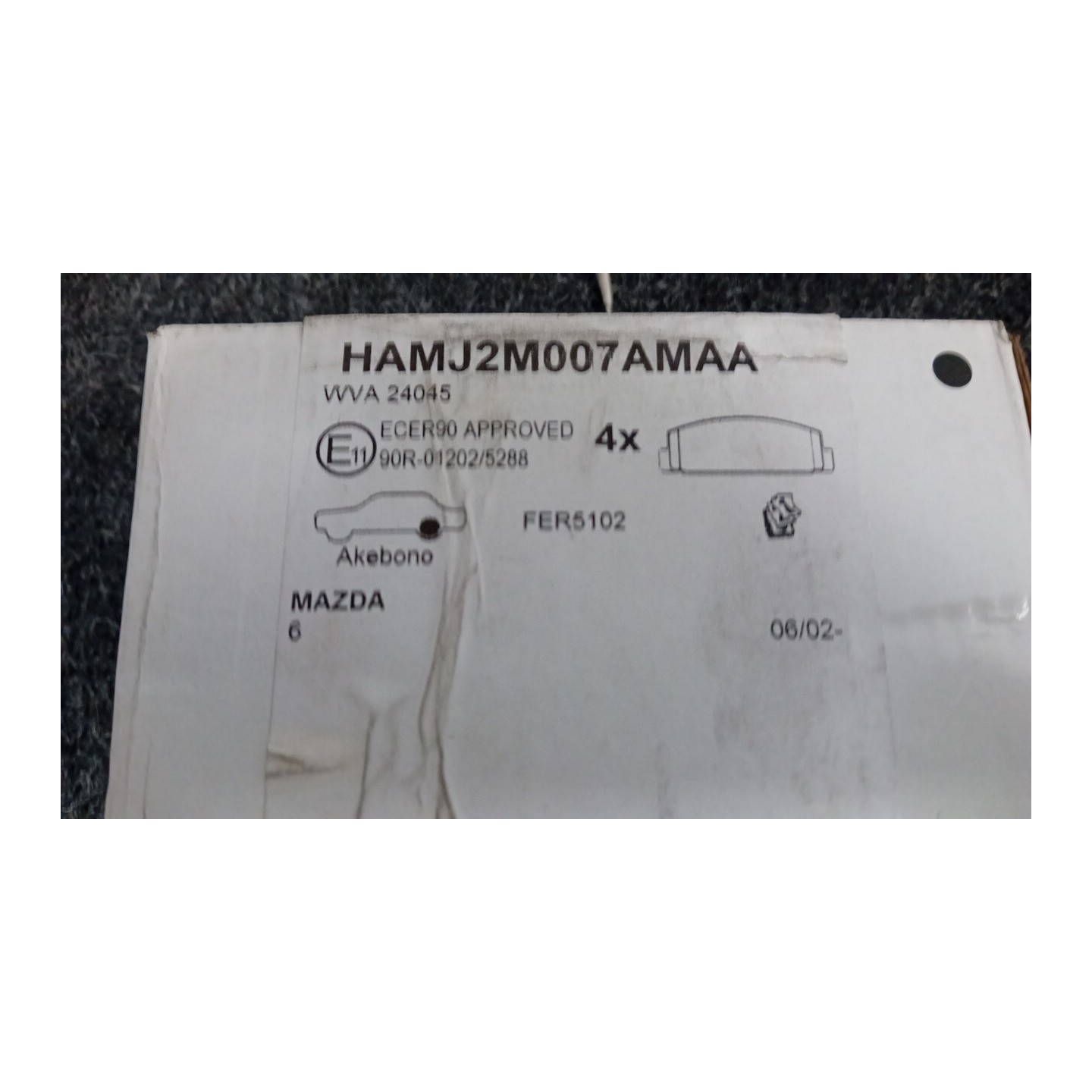 SERIE PASTIGLIE FRENI POST. 013 MAZDA MAZDA 6 2A SERIE (02/08-)  GJYB2648Z9C