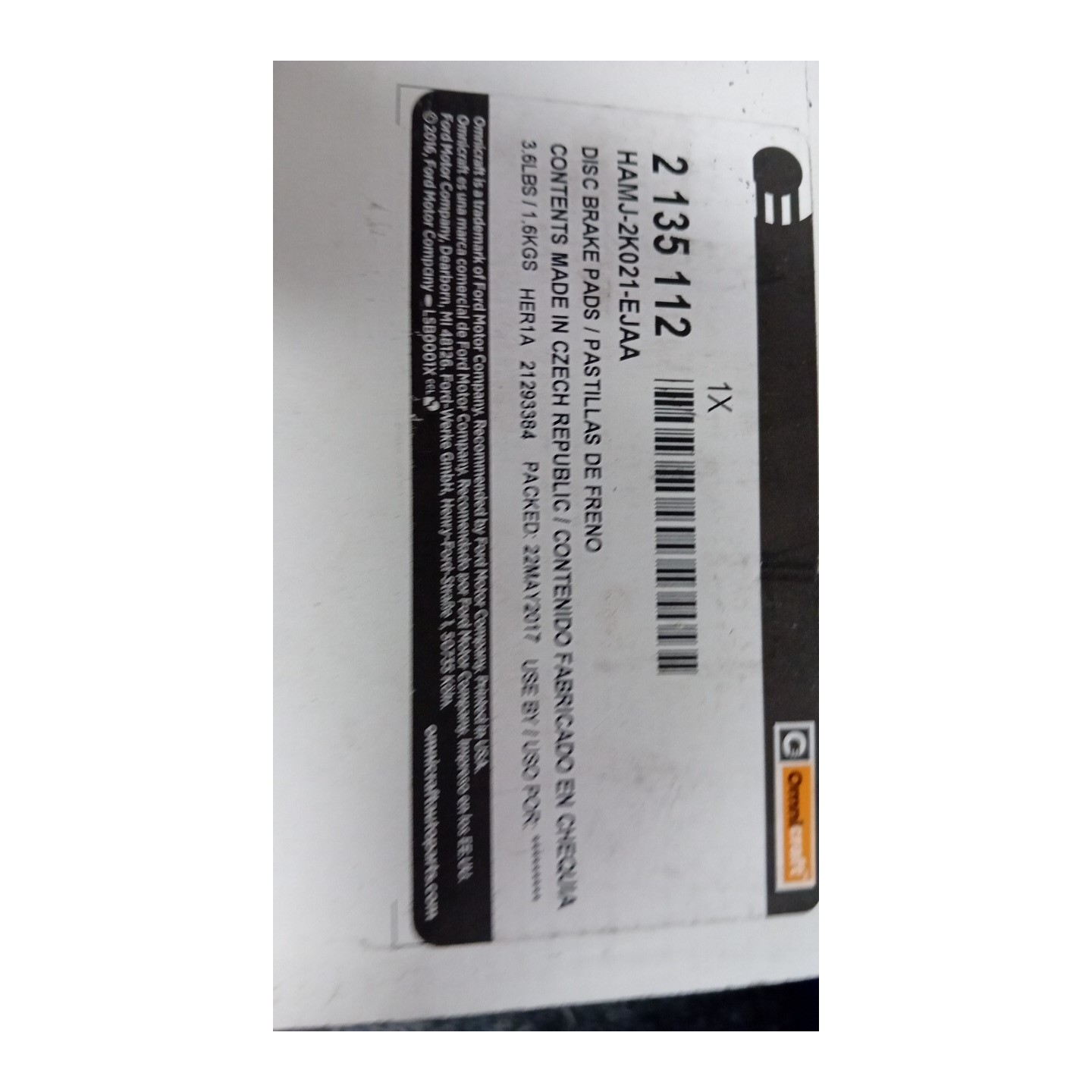 SERIE PASTIGLIE FRENI ANT. 014 HONDA CIVIC 8A SERIE (12/05-)  45022SMGE50