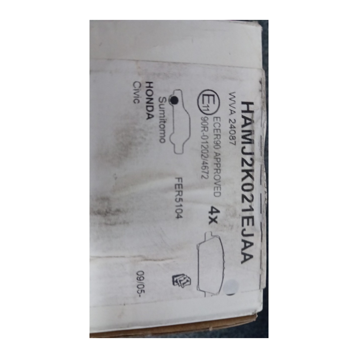 SERIE PASTIGLIE FRENI ANT. 014 HONDA CIVIC 8A SERIE (12/05-)  45022SMGE50