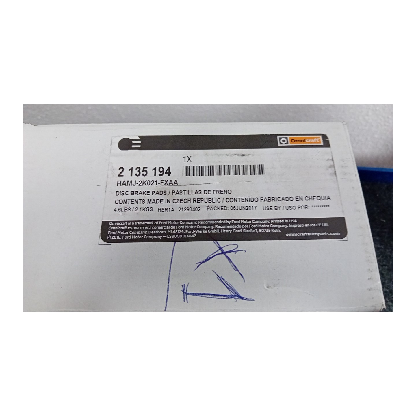 SERIE PASTIGLIE FRENI ANT. P/QUADRO/ 016 PEUGEOT BOXER FURGONE (07/94-02/02)  425455