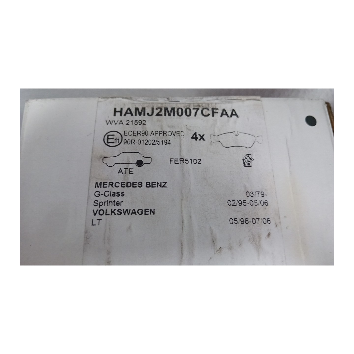 SERIE PASTIGLIE FRENI POST. 074 MERCEDES-BENZ SPRINTER 1A SERIE (03/95-02/00  A0044202720