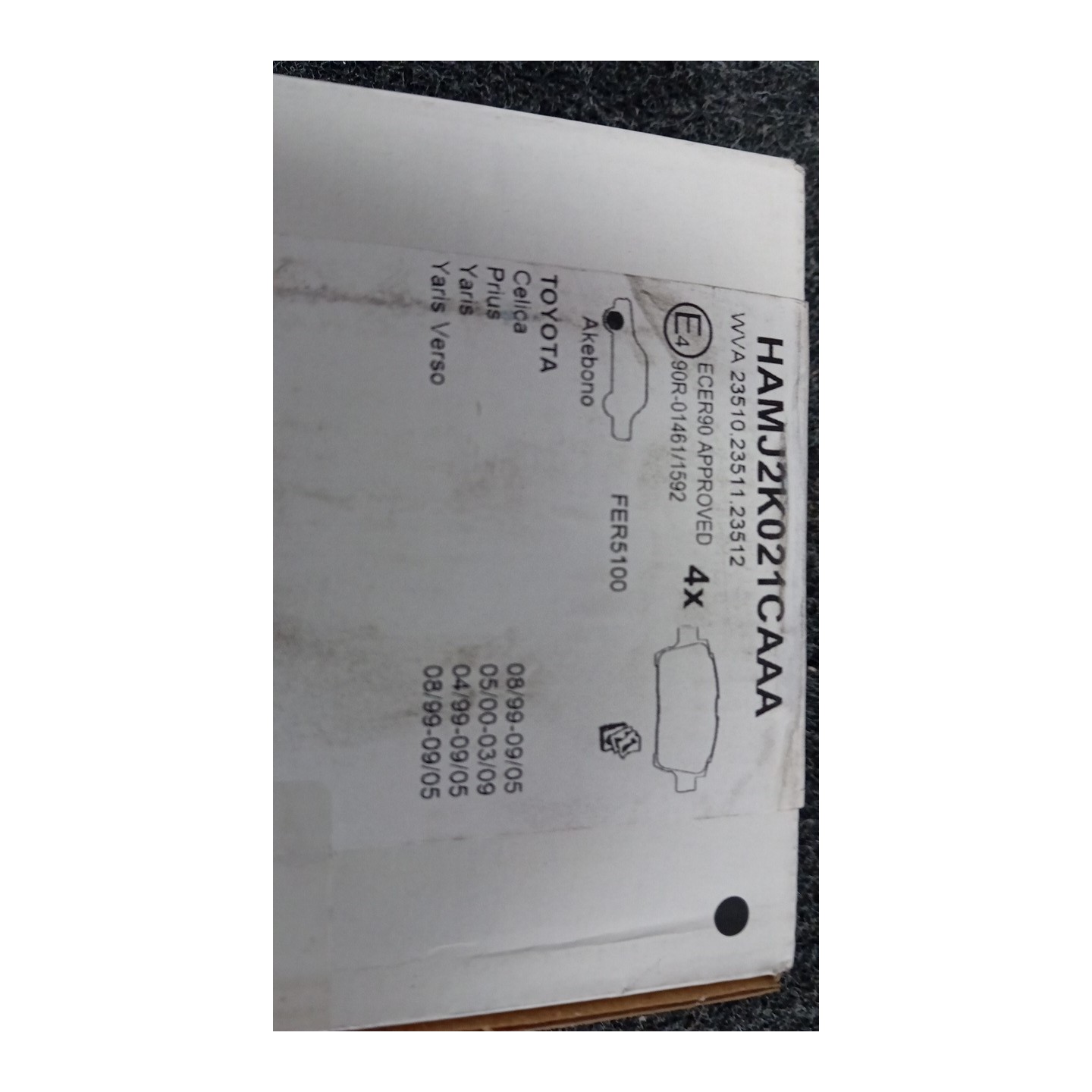 SERIE PASTIGLIE FRENI ANT. 02-03 033 TOYOTA YARIS (10/01-11/05)     (FRP)  0446517101