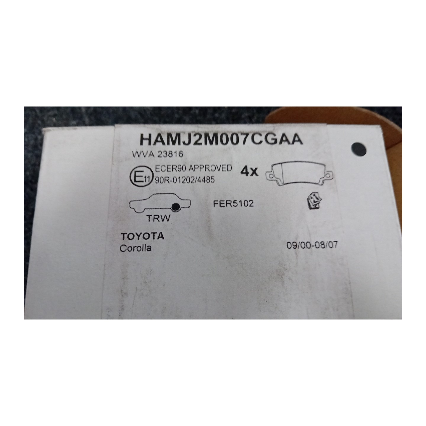 SERIE PASTIGLIE FRENI POST. 037 TOYOTA COROLLA (09/04-09/07)  0446602160
