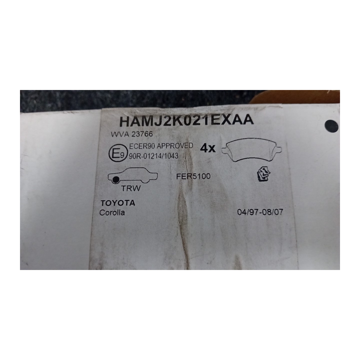 SERIE PASTIGLIE FRENI ANT. TRW 040 TOYOTA COROLLA (09/04-09/07)  0446502130