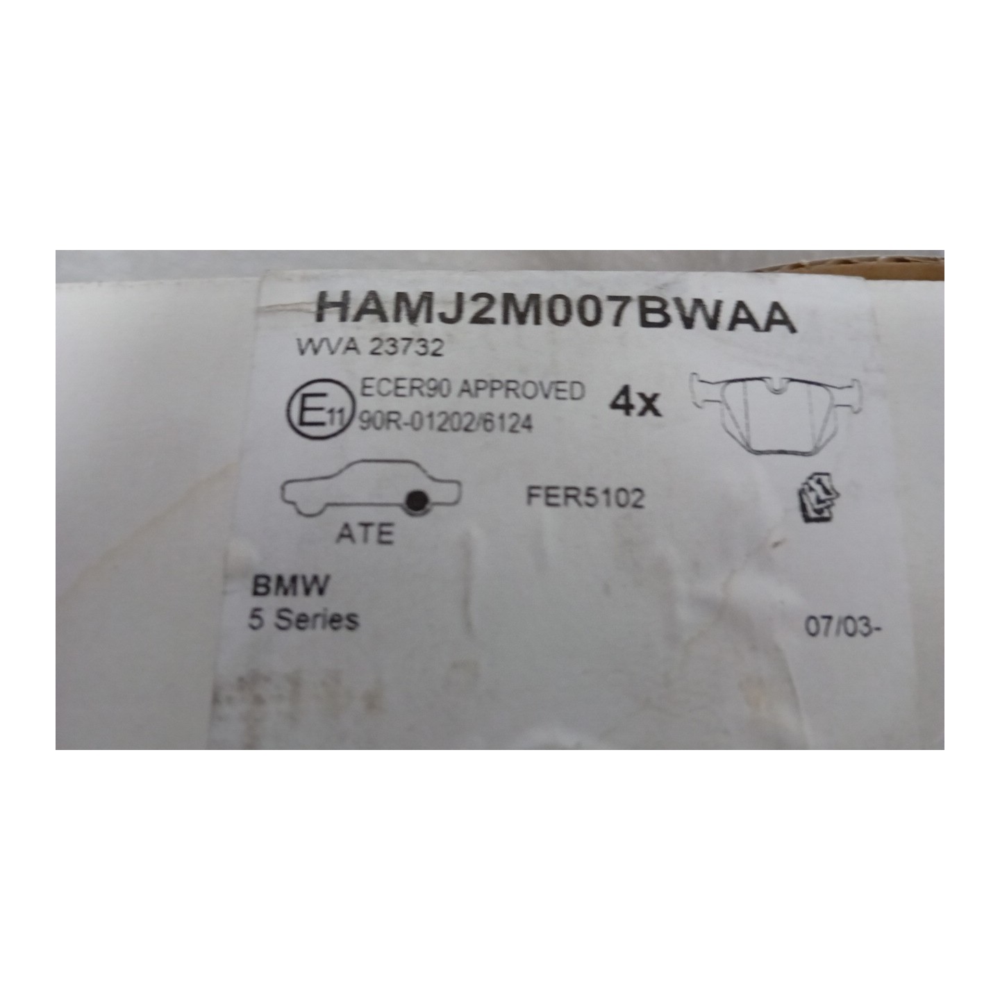 SERIE PASTIGLIE FRENI POST. 047 BMW SERIE 3 (E90/E91) (02/05-12/11  34216769105