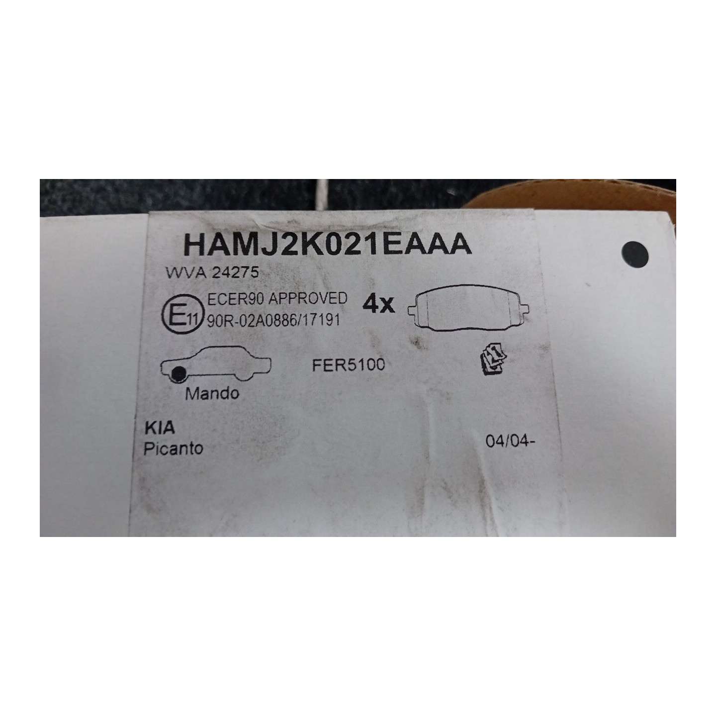 SERIE PASTIGLIE FRENI ANT. 001 HYUNDAI I20 (01/09-)  581011JA60
