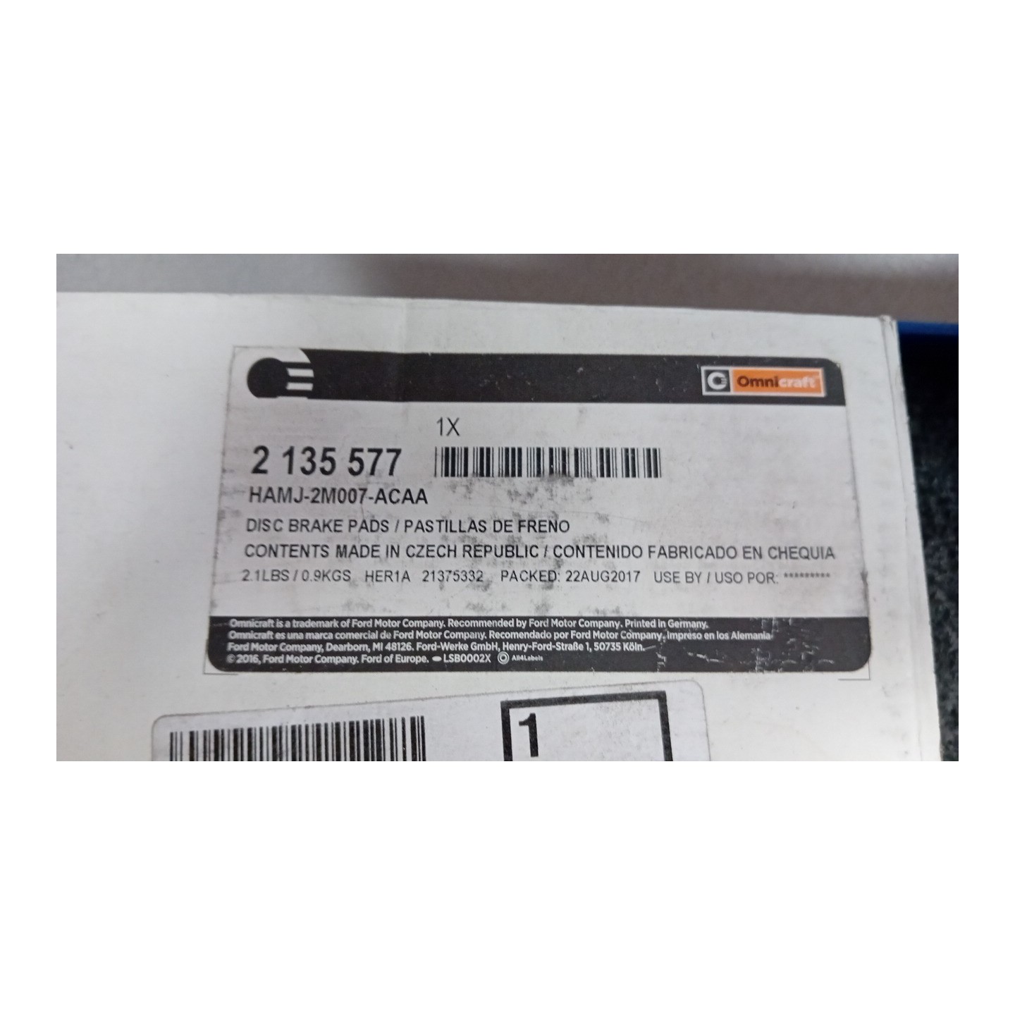 SERIE PASTIGLIE FRENI POST. 002 PEUGEOT EXPERT FURGONE 3A SERIE (02/12  425497