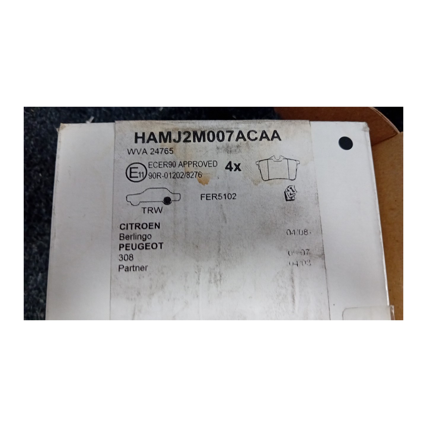SERIE PASTIGLIE FRENI POST. 002 PEUGEOT EXPERT FURGONE 3A SERIE (02/12  425497