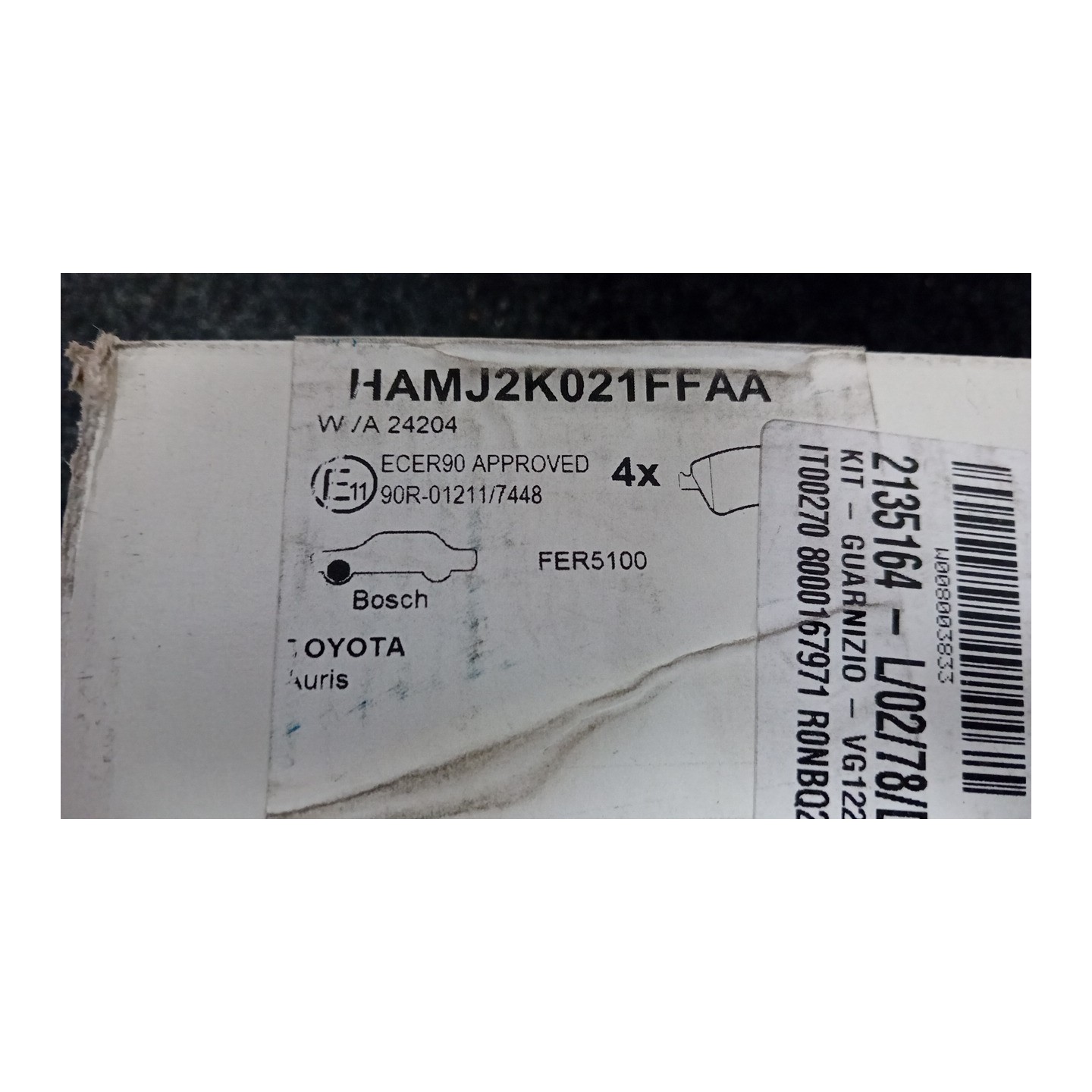SERIE PASTIGLIE FRENI ANT. 060 TOYOTA AURIS (01/07-)  0446502190