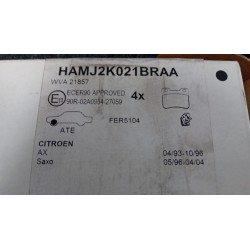 SERIE PASTIGLIE FRENI ANT. 080 CITROEN SAXO (03/96-08/99)  425493