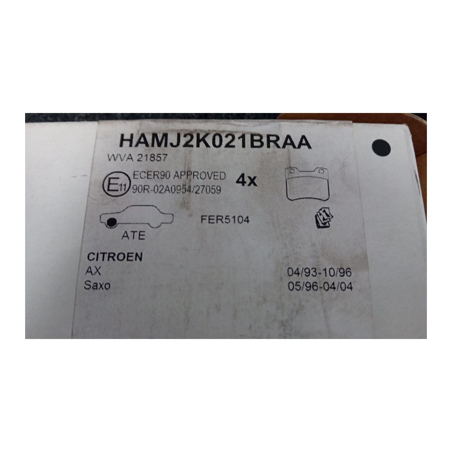 SERIE PASTIGLIE FRENI ANT. 080 CITROEN SAXO (03/96-08/99)  425493