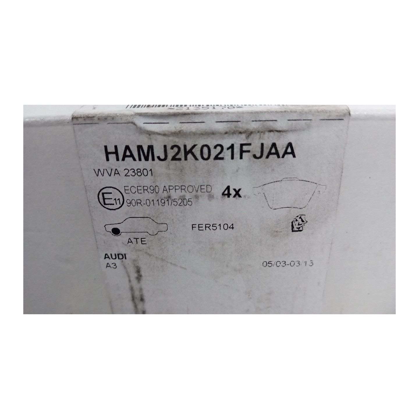 SERIE PASTIGLIE FRENI ANT. P/DISCHI 087 AUDI A3 (8P) (04/03-06/10)  1K0698151B
