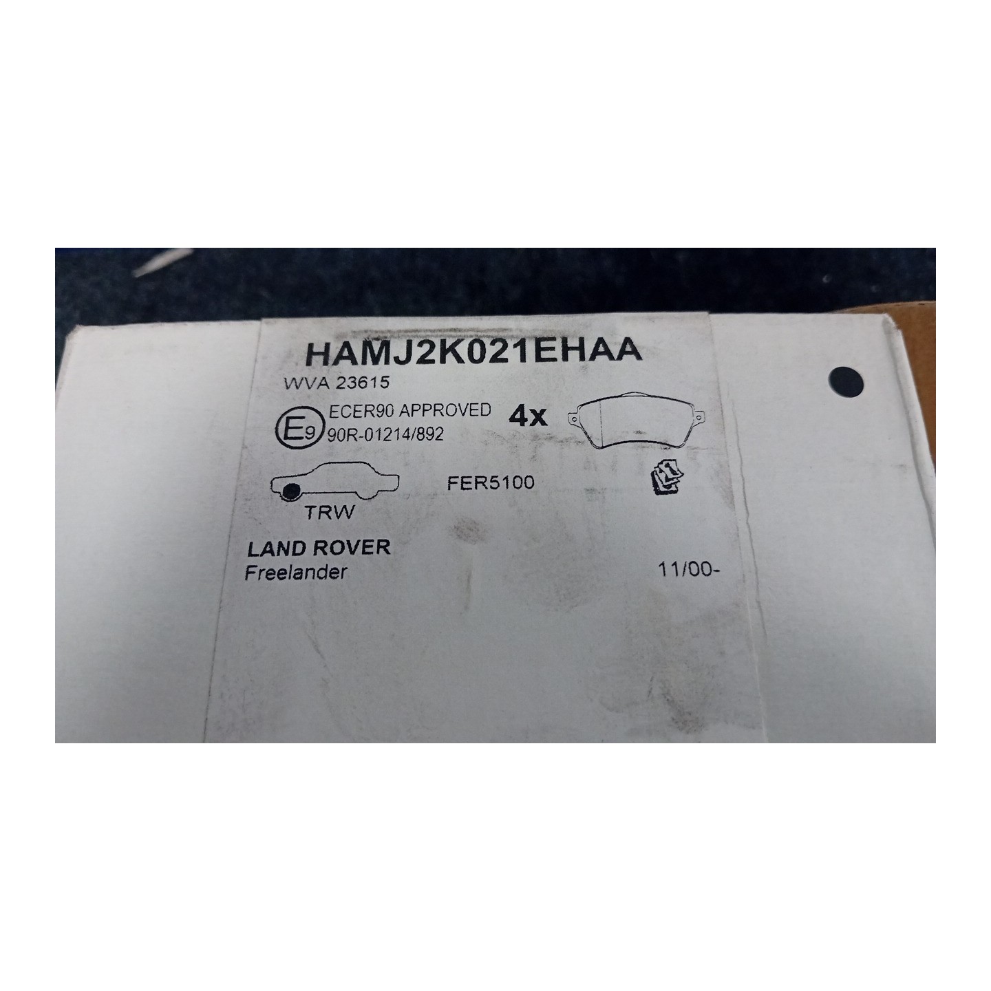 SERIE PASTIGLIE FRENI ANT. 090 LAND ROVER FREELANDER (02/98-08/02)  LR021899