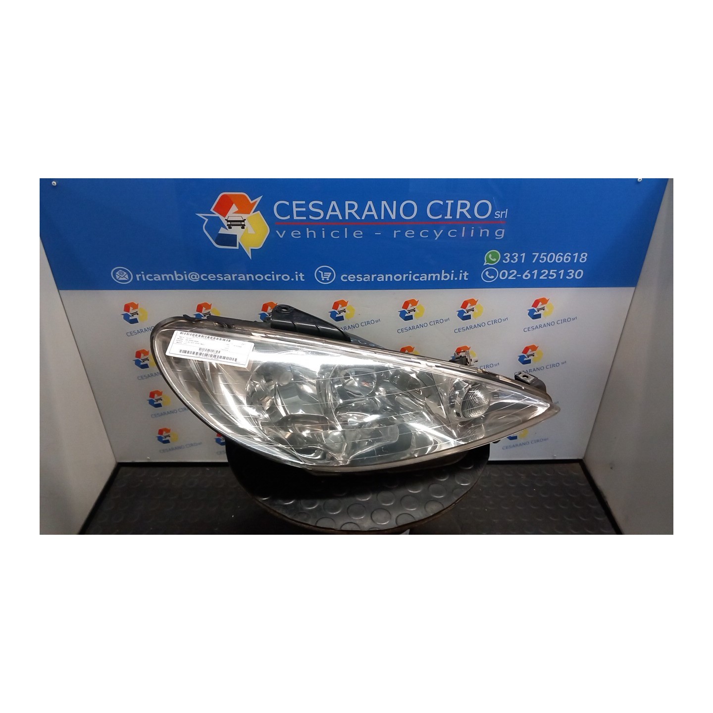 PROIETTORE DX. 041 PEUGEOT 206 (09/98-06/09) KFU 6205S7