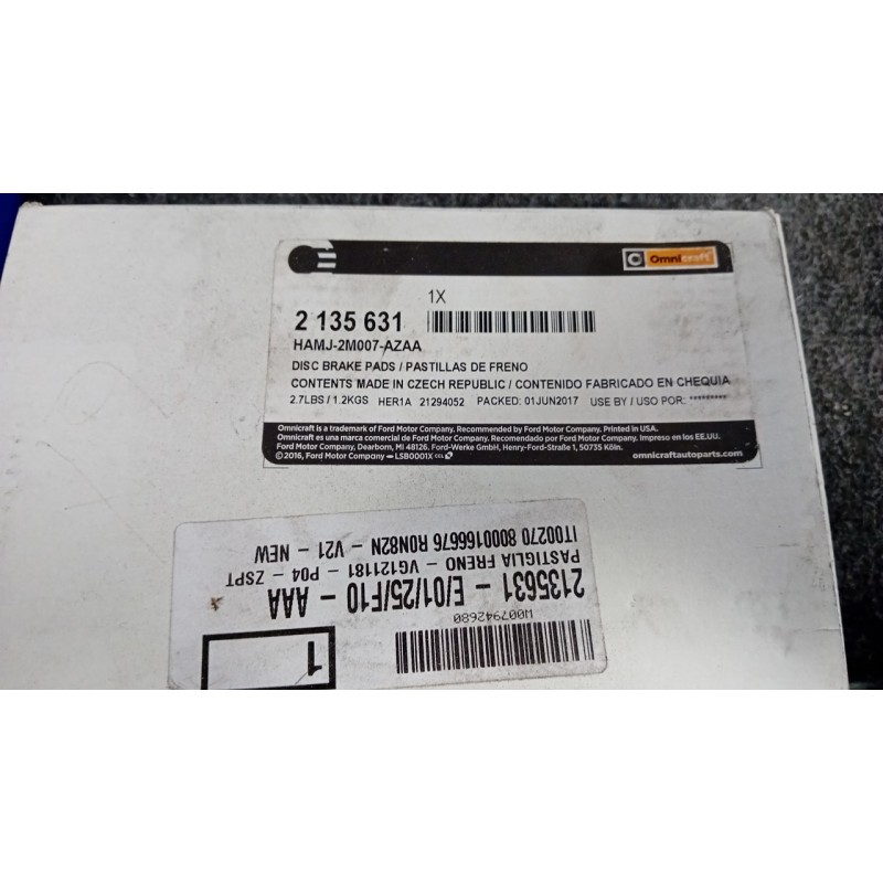 SERIE PASTIGLIE FRENI POST. 018 OPEL MOVANO (X70) (10/06-06/10)  9111467