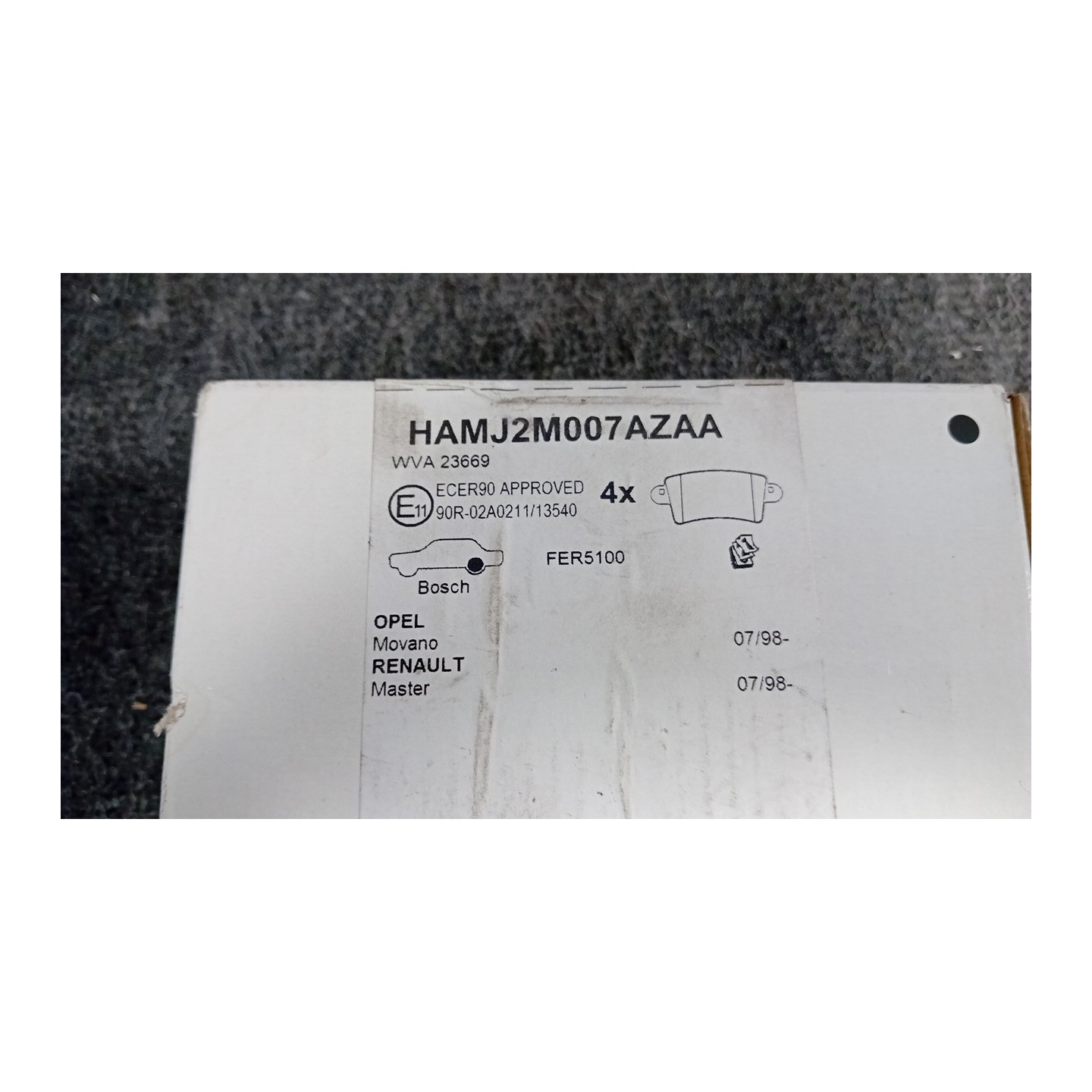 SERIE PASTIGLIE FRENI POST. 018 OPEL MOVANO (X70) (10/06-06/10)  9111467