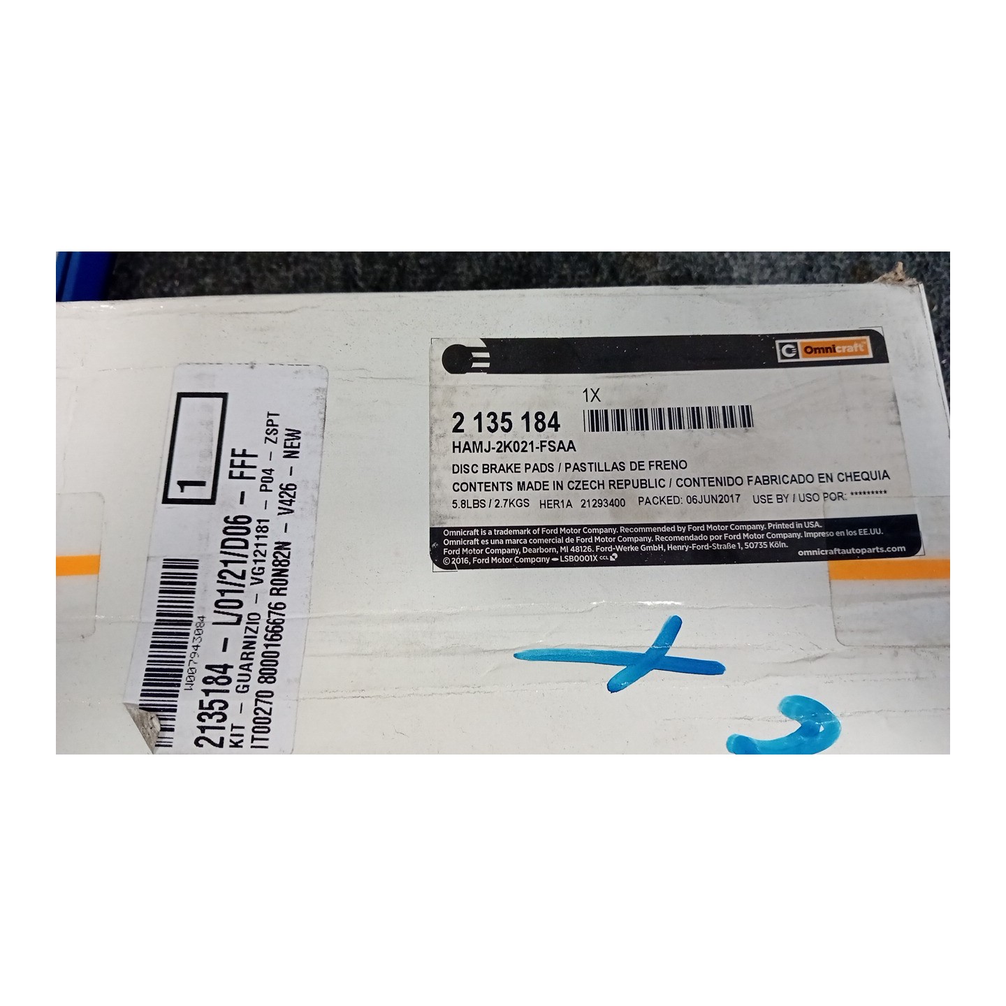SERIE PASTIGLIE FRENI ANT. S/ACCESSO 019 FIAT DUCATO (2J) (06/06-03/12)  77366022