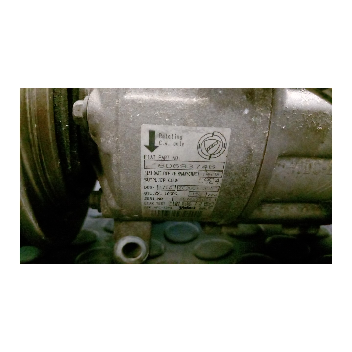 COMPRESSORE A/C MANUALE,AUTOMATICO 047 ALFA ROMEO 159 (X3/X9) (07/05-06/13) 939A6000 50510966
