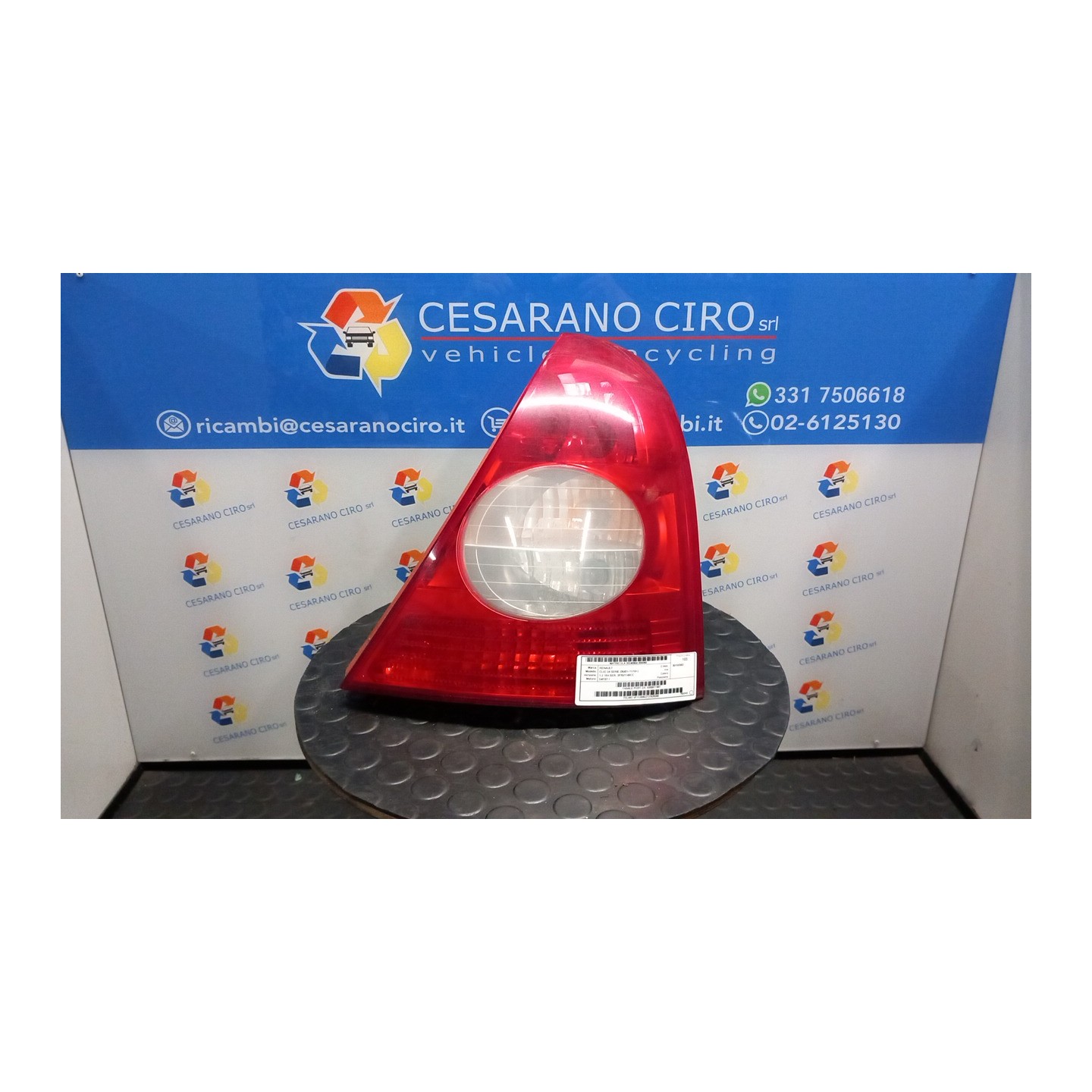 FANALE POST. DX. 060 RENAULT CLIO 2A SERIE (05/01-11/10) D4FB7 8200917487