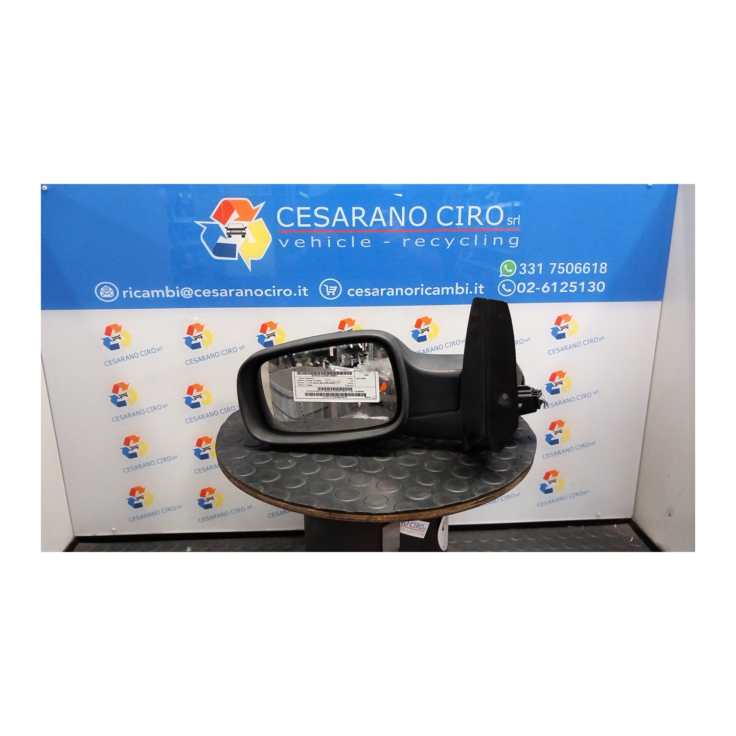 RETROVISORE EST. REGOLAZ. ELETTR. TIPO 3 - 4 SX. 026 RENAULT SCENIC 2A SERIE (06/03-08/09) K4MD8 7701068384