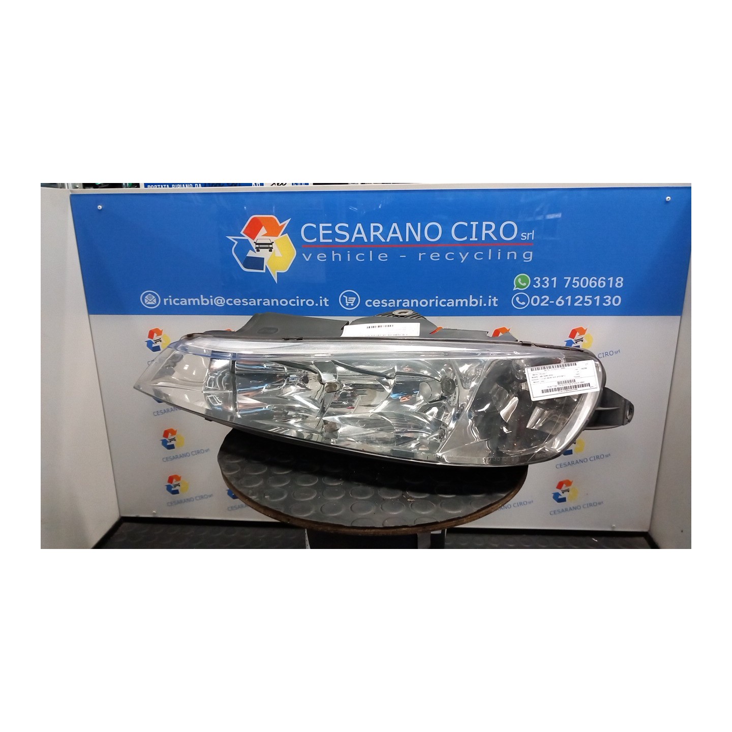 PROIETTORE CON REGOLATORE ALTEZZA SX. 092 PEUGEOT 406 (04/99-05/04) RHZ 6204V2