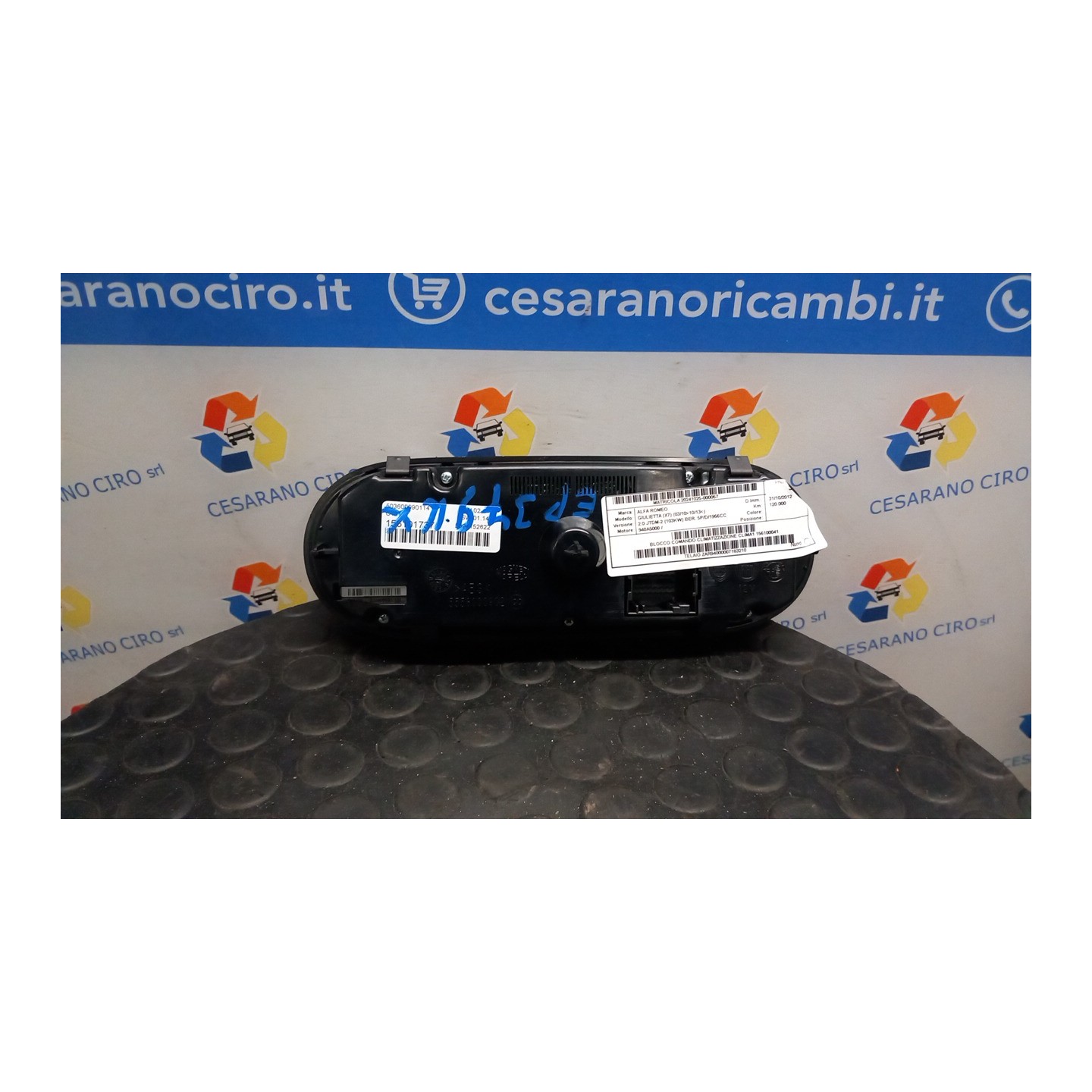 BLOCCO COMANDO CLIMATIZZAZIONE CLIMA1 057 ALFA ROMEO GIULIETTA (X7) (03/10-10/13) 940A5000 156100041