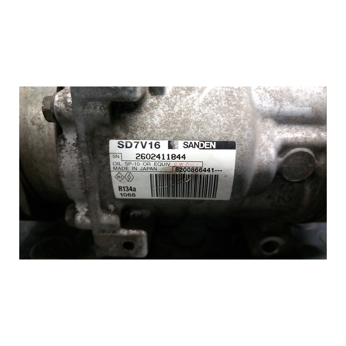 COMPRESSORE A/C PUNZONATURA SD7V16MPN1069 066 DACIA LOGAN (05/08-10/12) K7M F7 926000097R