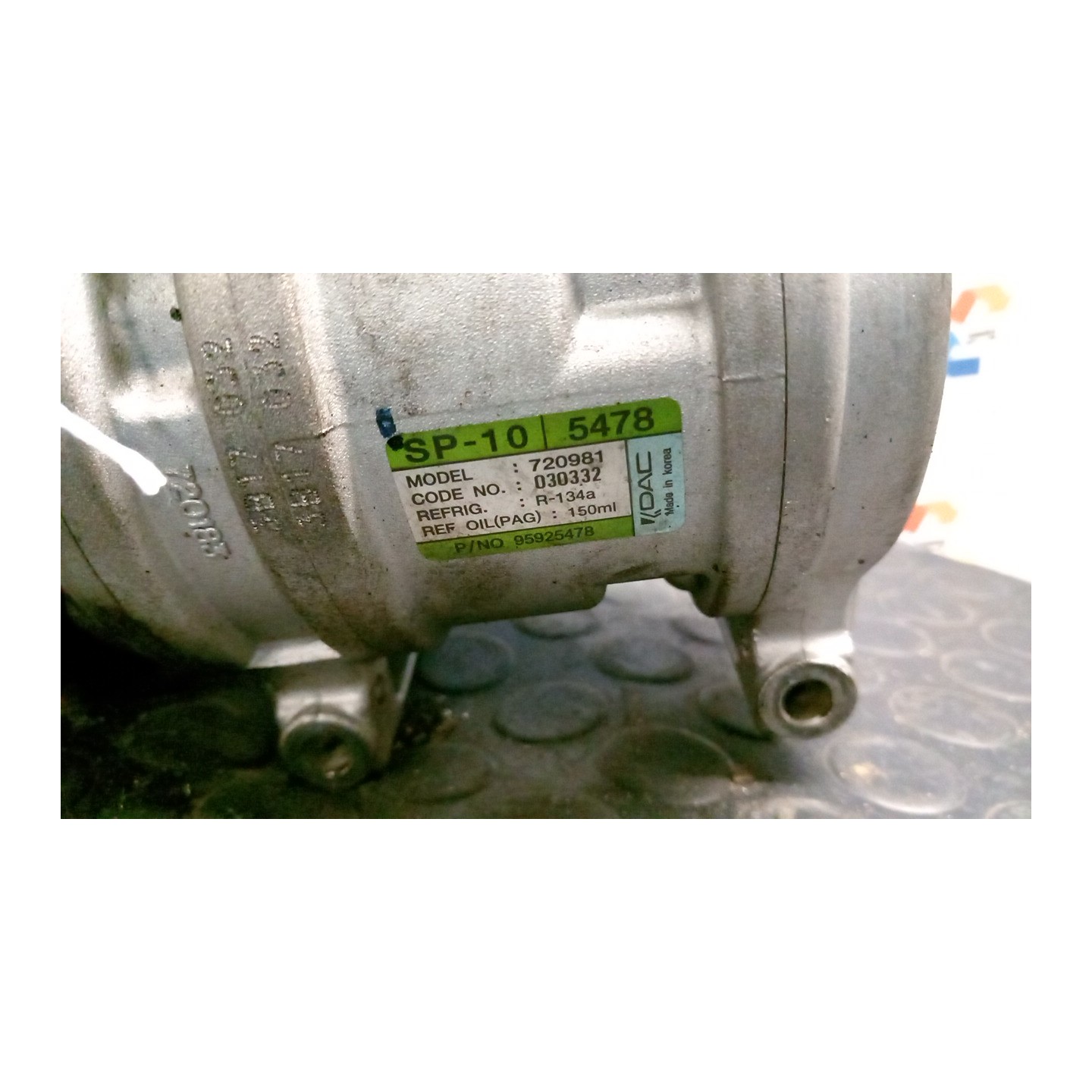 COMPRESSORE A/C 057 CHEVROLET (DAEWOO) AVEO (T250) (06/08-11/12) B12D1 96416373