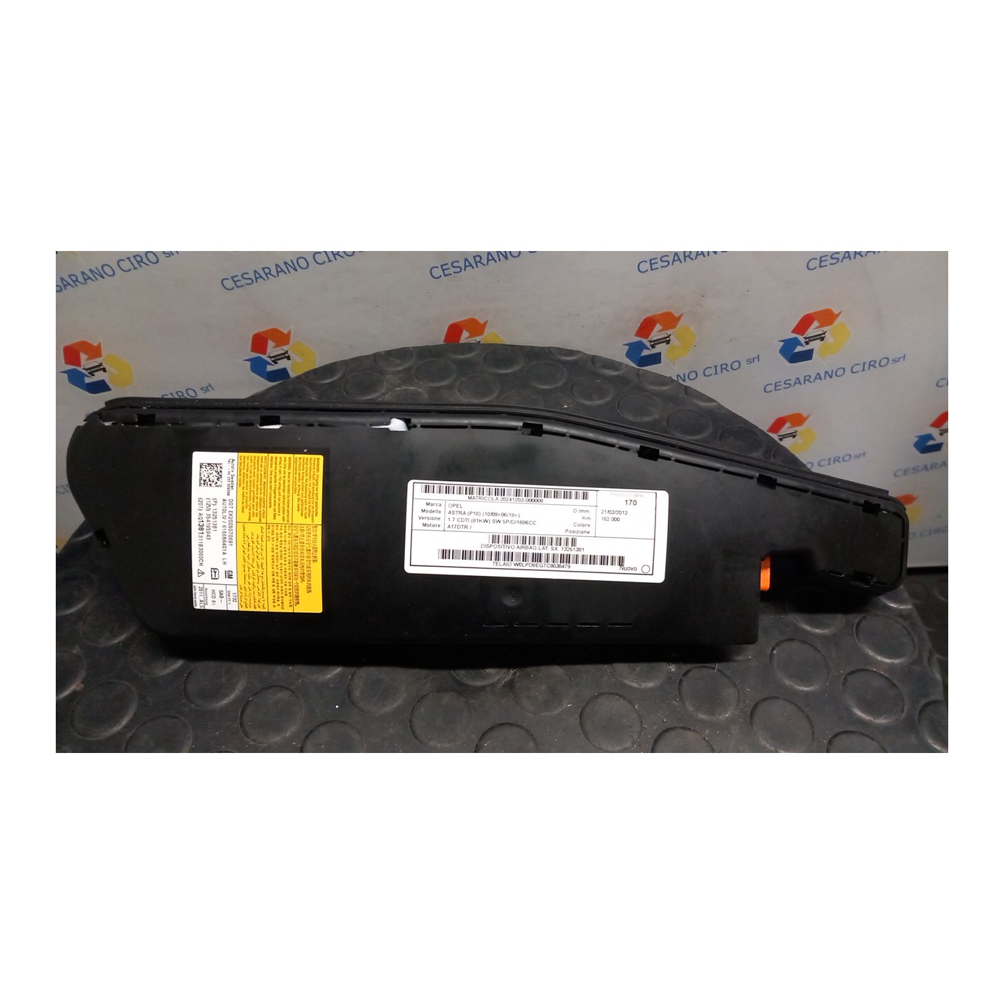 DISPOSITIVO AIRBAG LAT. SX. 008 OPEL ASTRA (P10) (10/09-06/18) A17DTR 13251381