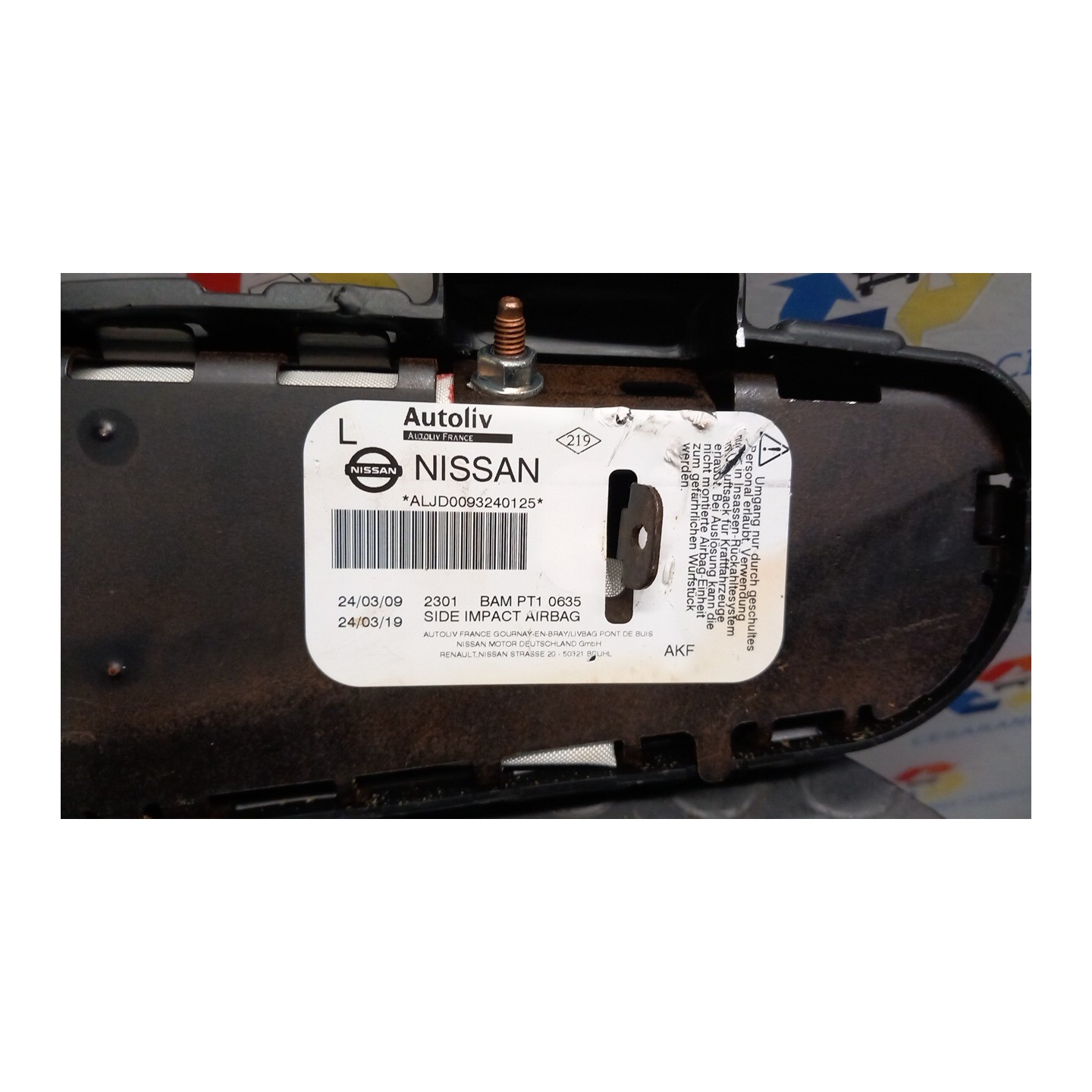 DISPOSITIVO AIRBAG LAT. SX. 068 NISSAN QASHQAI (J10E/JJ10E) (02/07-12 K9K 985H1JD00B