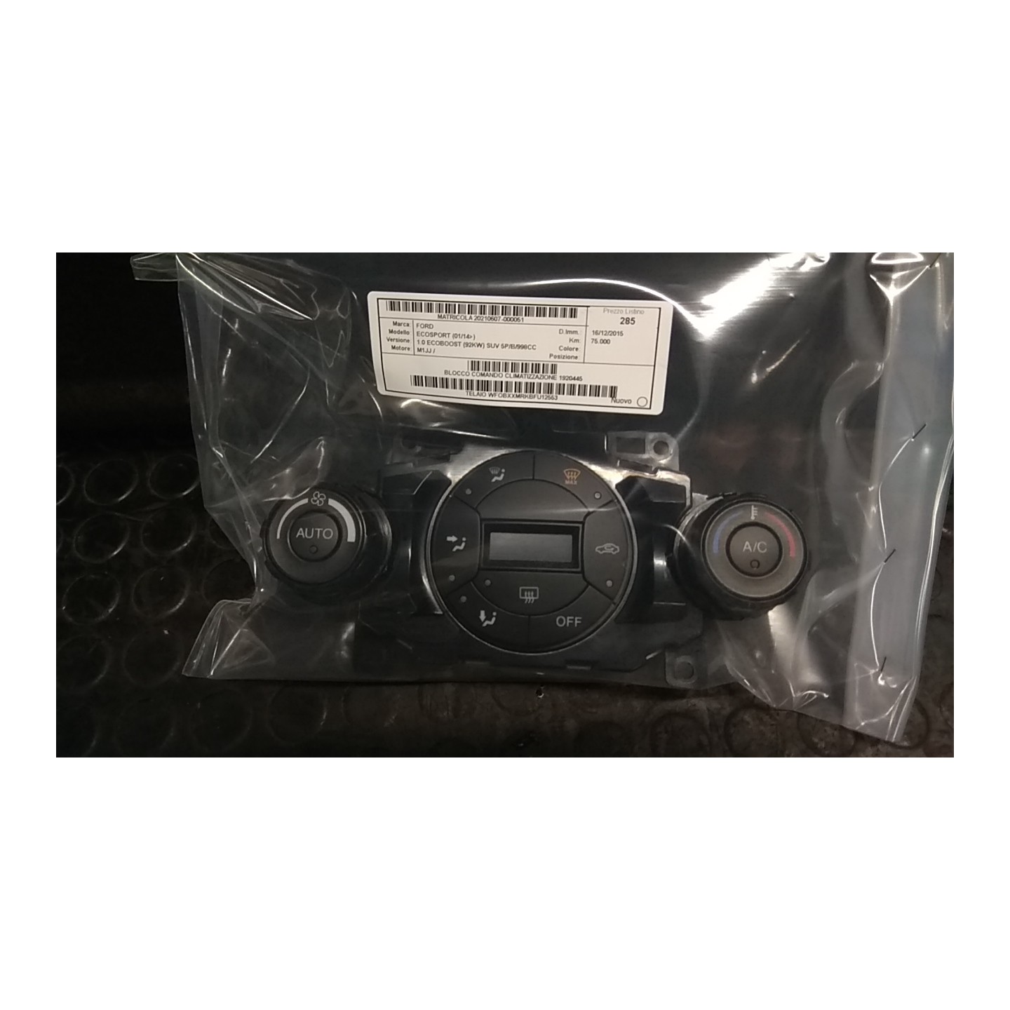 BLOCCO COMANDO CLIMATIZZAZIONE 051 FORD ECOSPORT (01/14-) M1JJ 1920445