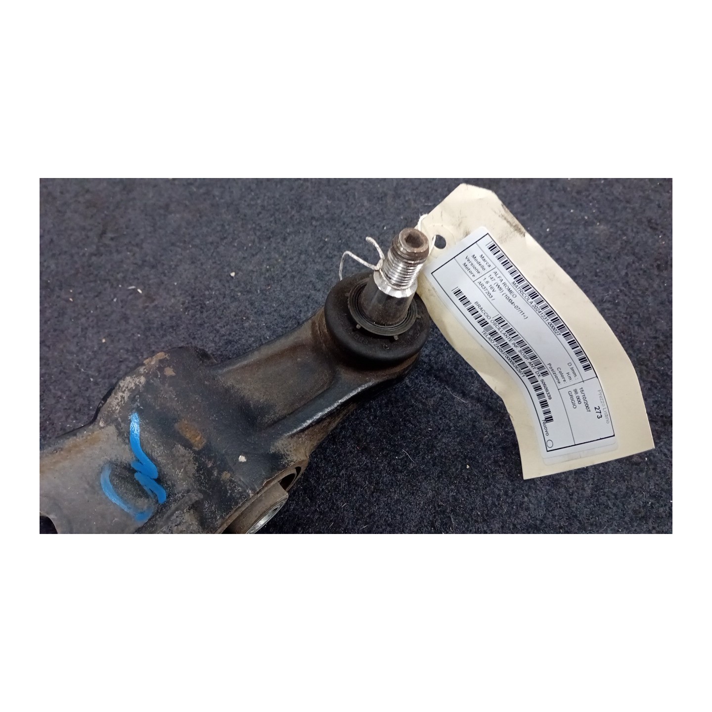 BRACCIO OSCILLANTE INF. SOSP. ANT. DX. 027 ALFA ROMEO 147 (W8) (10/04-07/11) AR37203 50509339