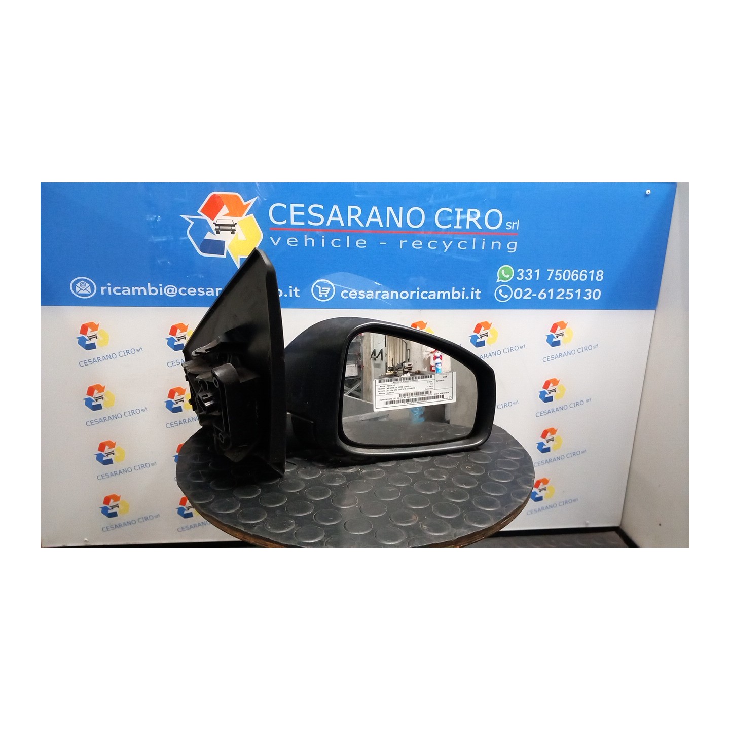 RETROVISORE EST. REGOLAZ. ELETTR. RETROVISORI EST. 01 - 02 DX. 021 RENAULT MEGANE 3A SERIE (10/08-) K4MT8 963010191R