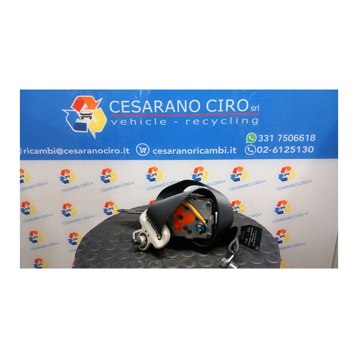 CINTURA DI SICUREZZA ANT. C/AGGANCIO DX. 130 OPEL AGILA (H08) (01/08-) K10B 93194667